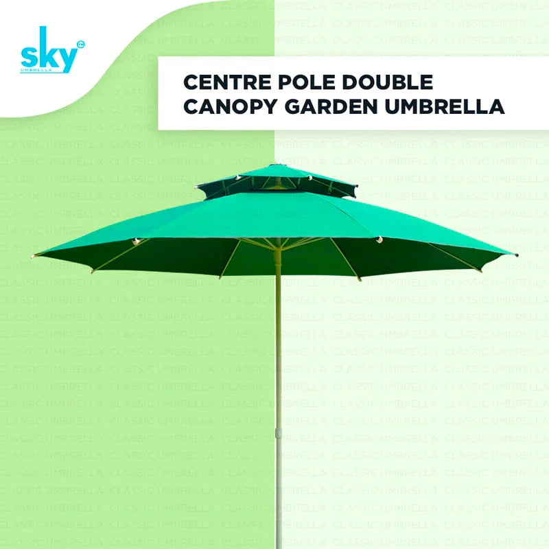 Double Canopy Center Pole Patio Umbrella - Classic Umbrella
