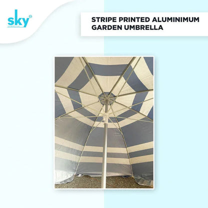 Stripe Printed Aluminium Fiber Garden Umbrella - Classic Umbrella