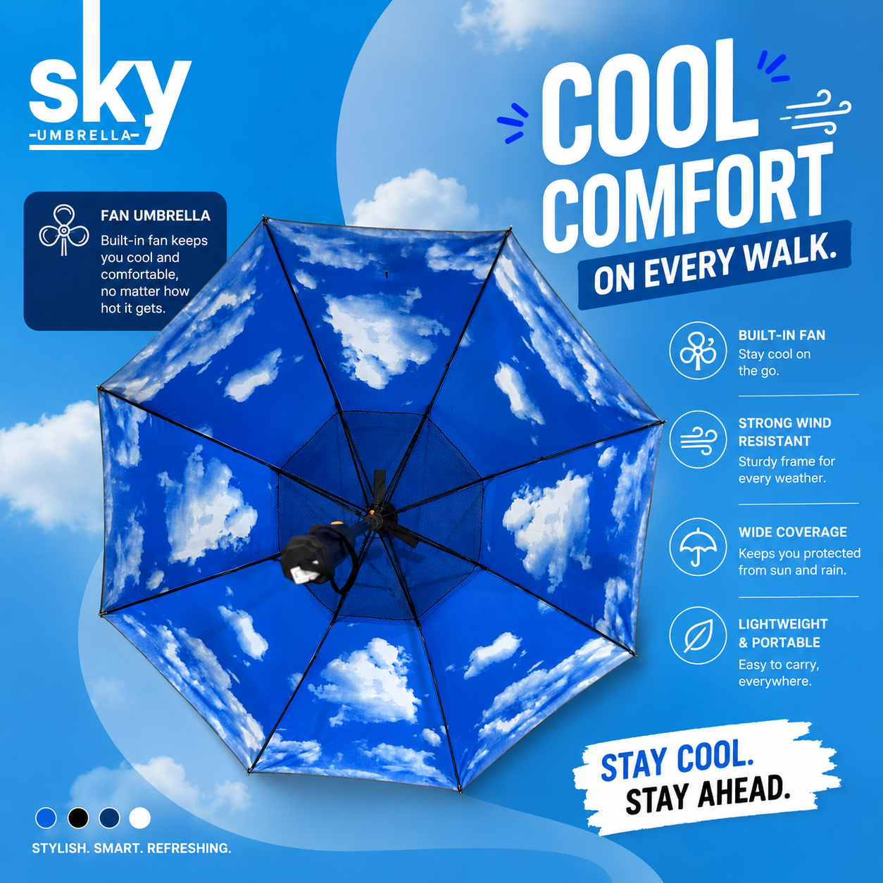 Umbrella With In-build Fan