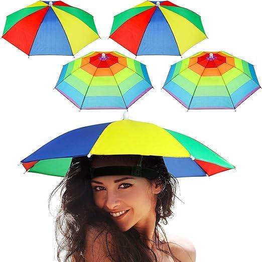Rainbow Hand Free Cap Umbrella Wearable - Sky Umbrella