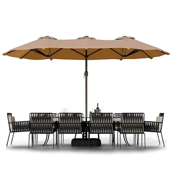 Double Sided Rectangular Patio Market Umbrella - Classic Umbrella