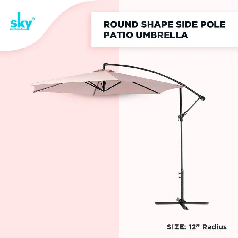 Round Shape Side Pole Patio Umbrella Garden - Sky Umbrella