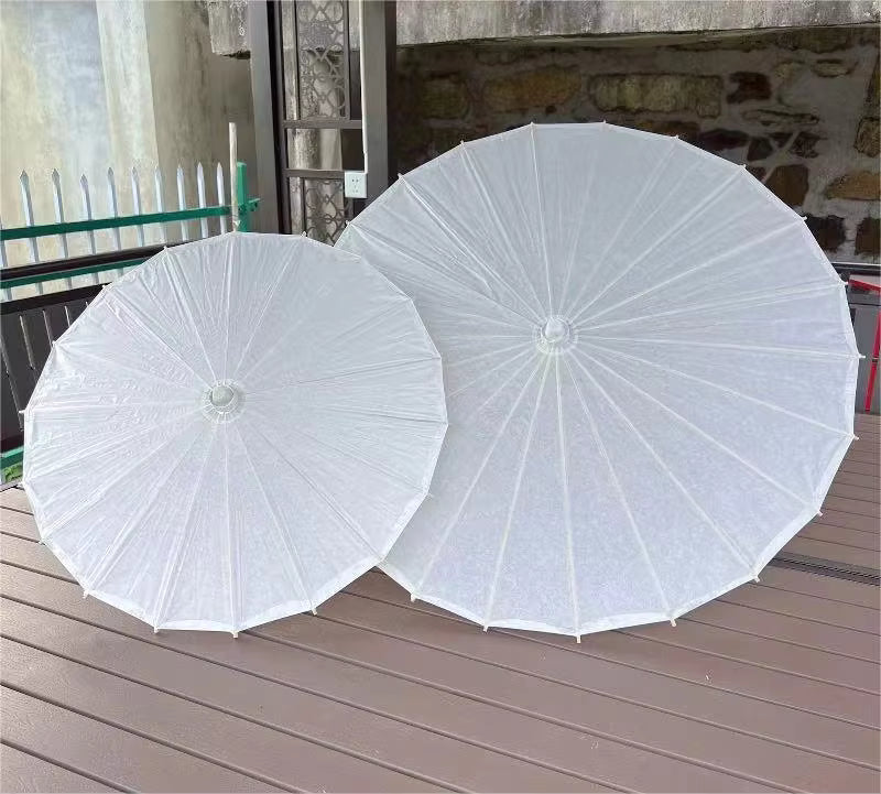 Plain white Japanese Umbrellas Oriental Style Parasol - Classic Umbrella