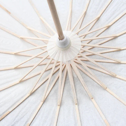 Plain white Japanese Umbrellas Oriental Style Parasol - Classic Umbrella