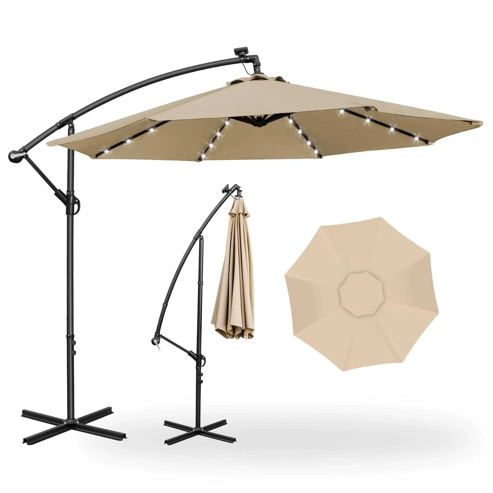 Solar LED Sidepole Patio Umbrella Garden Outdoor Umbrella - Classic Umbrella