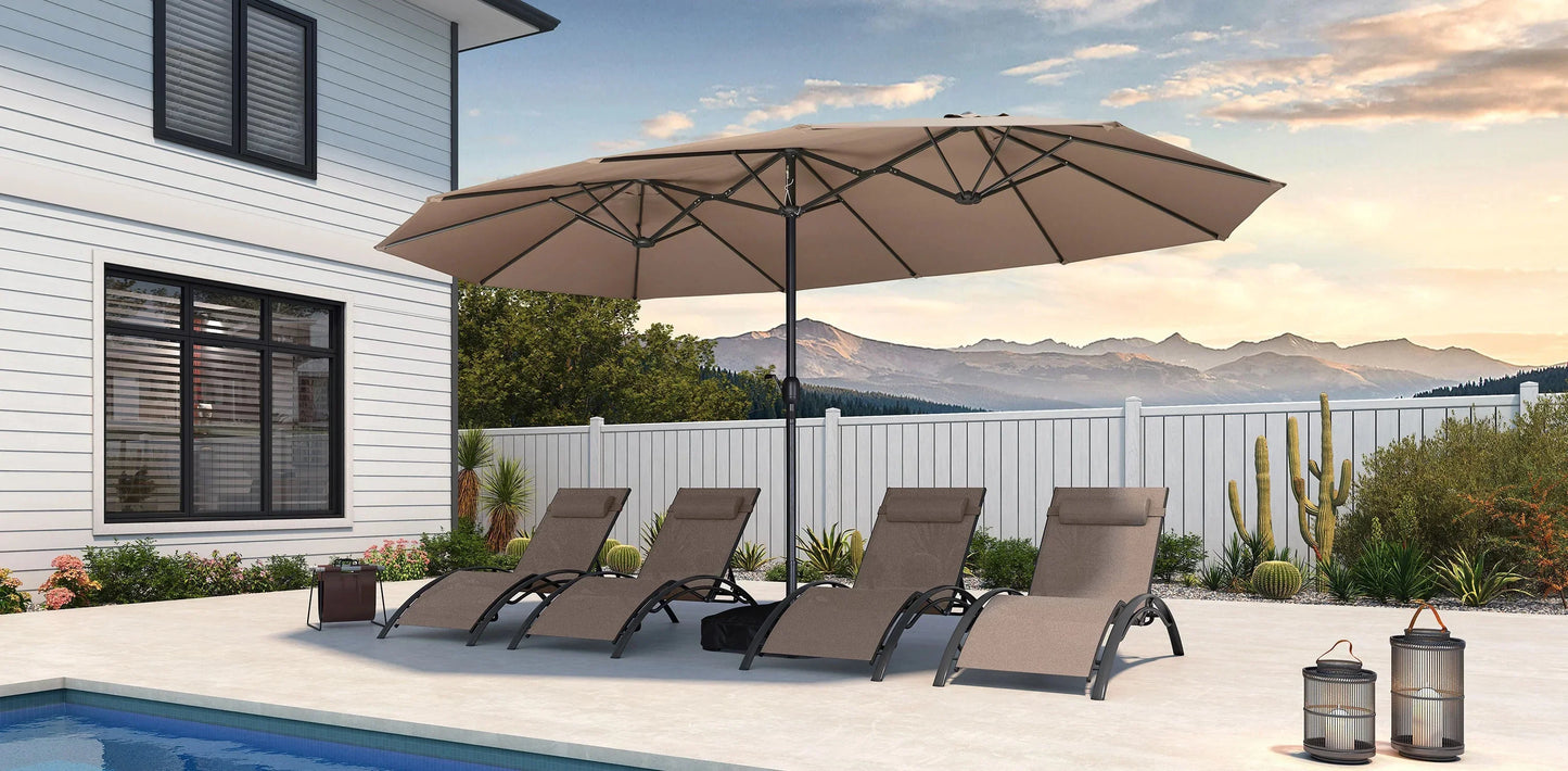 Double Sided Rectangular Patio Market Umbrella - Classic Umbrella