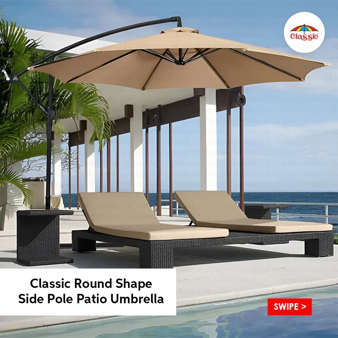 Round Shape Side Pole Patio Umbrella - Sky Umbrella