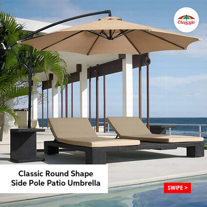 Round Shape Side Pole Patio Umbrella - Sky Umbrella
