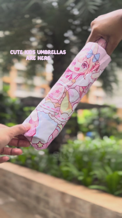 3 Folding Kids Cartoon Automatic Umbrella UV