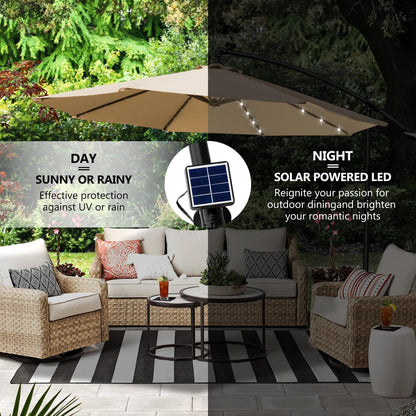 Solar LED Sidepole Patio Umbrella Garden Outdoor Umbrella - Classic Umbrella